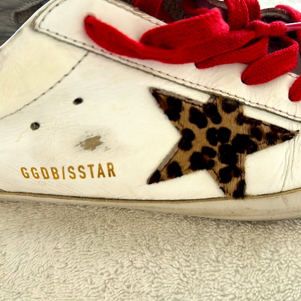 Golden Goose Super-Star Leather with Pony Skin Star, Red Laces Women’s Size 41 - Picture 7 of 8